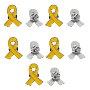 เข็มกลัดเข็มกลัดริบบิ้นสีชมพู10เข็มเข็มกลัดปกคอเสื้อมะเร็งเต้านมปกริบบิ้น Hope สำหรับกิจกรรมการกุศลการระดมทุน