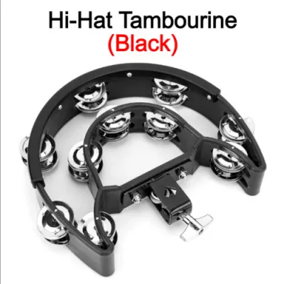 Tambourine Half Moon Tambourine Hi-Hat and Foot Tambourine for Percussion Musical Instrument Origina