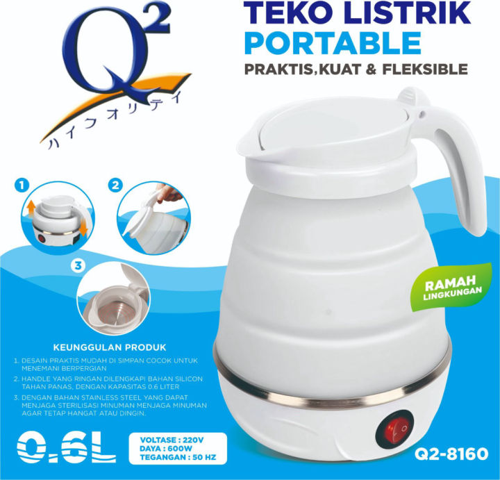 Teko Lipat Elektrik Portable 8160 | Teko Listrik Q2 | Teko Silikon - TD