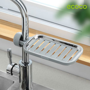 Ecoco Sponge Holder Stainless Steel Faucet Hanging Storage Rack Soap Holder Organizer(GrayBlack)