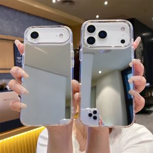 [JLK] Silver Mirror Phone Case for iPhone 17 Air 16 13 14 15 12 11 Pro Max 16 Plus X XS Max XR SE 2022 7 8 Shockproof Hard Cover