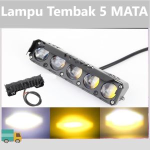 Lampu Tembak LED Laser SQL 5 Mata Lampu SQL 5 Mata Mini Driving Lampu Laser LED 2 Warna Putih Kuning