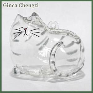 Ginca Memorial Cat tóc lưu trữ container Cat Shaped Keyring xách tay handmade búp bê DIY Móc Khóa Phụ Kiện