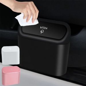 TUO29 Waterproof Car Trash Bin Leak Resistant Hanging Auto Rubbish Can Universal Storage Box Car Wastebasket Pressing Type