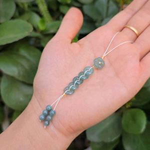Q2381 Khánh liễn dây treo áo dài cổ phục ngũ điếu Lam Ngọc băng mix hoa mai Lam Ngọc ko kén mệnh - Phong Thủy TUDO