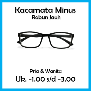 RABUN JAUH - Kacamata Minus Kotak 0.50 -0.75 -1.00 -1.25 -1.50 -1.75 -2.00 -2.50 -3.00 -3.50 -4.00 Cewek / Cowok TANPA GANTI LENSA LANGSUNG PAKAI Model Simple HARGA MURAH BISA COD