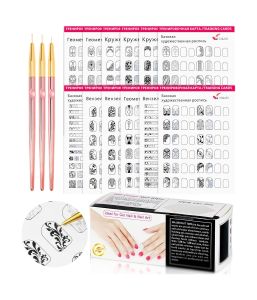 Nail Art Design Practice Book with 3 Pens360pcs & Templates for Beginners