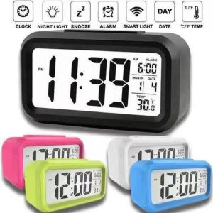 COD Digital Backlight LED Display Table Alarm Clock Snooze Thermometer Calendar Time Clock