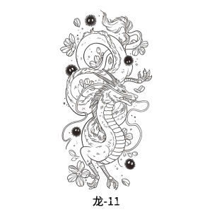 【Dragon Series】SAI MAGIC TATTOO Lasts to 2 weeks 18CM×11CM Tattoo sticker waterproof long lasting Temporary fake tattoo Dragon Armband Thigh Wrist Leg Herbal Henna Tattoo
