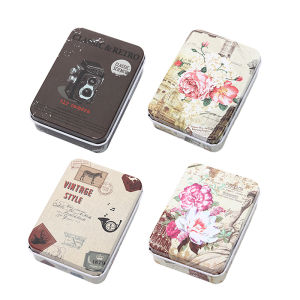 GG กล่องดีบุกขนาดเล็กพร้อมฝาปิดภาชนะเก็บของขนาดเล็กแบบพกพากล่องใส่ลูกกวาดเปล่ากล่องใส่ของขวัญ