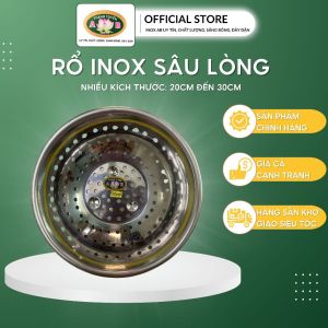 Rổ Inox lổ lớn có chân dày dặn chất lượng sáng bóng từ size 20cm đến 30cm