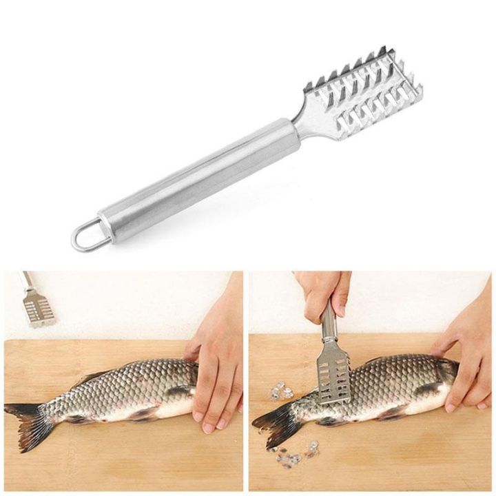 Stainless Steel Fish Scale Cleaner Remover Scaler Descaler Home Processor  Tool Brand New Useful