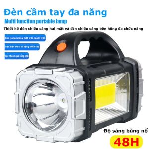 Đèn Pin năng lượng mặt trờiĐèn cầm tay đa năng có đèn bên chống nước nhiều chế độ chiếu sáng Sạc năng lượng mặt trời