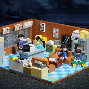 [Keeppley Conan three building blocks Richard Moore office Cafe Poirot] Conan series building blocks joint trendy play building block model