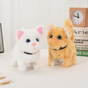Kucing Mainan Meow dan Bergerak Berbunyi Berjalan🐱 FREE battery Plush Toy Robot Cat Electronic Walking robot toy Mainan Budak