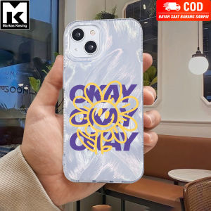 Case Silver Feather Hologram FullCover ( SMLE ) For IPHONE IP. 7 PLUS IP. X IP. XR IP. 11 IP. 12 IP. 13 IP. 13 PRO IP. 15 IP. 15 PRO IP. 14 PRO MAX IP. 15 PRO MAX