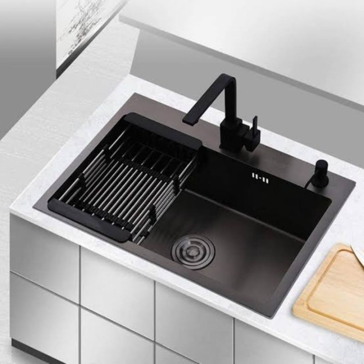 Nano Black Stainless Kitchen Sink (Single) Lazada PH