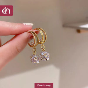 Everhoney Unique Design Gemstone Drop Earring Gold Plated Earrings for Women Girls