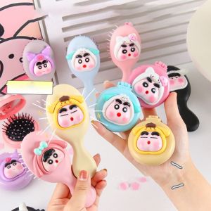 FDHT Mini Cartoon Air Bag Comb Folding Cute Air Cushion Comb Portable Scalp Massage 2 in 1 Hair Comb Home