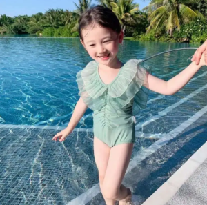 KYII Baby Girl Swimsuit One-piece Cute INS Princess Summer Dress Little Girl Ky22051