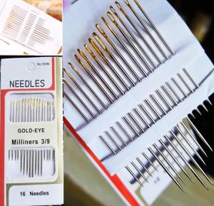 16pcs/Bag Tail Gold Plated Hand Sewing Needles Large Eye Thick Sewing up Needle Embroidery Mending Quilt Hand Sewing Combination