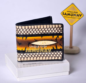 Dompet Kulit Pari kombinasi kulit ular Motif Macan Diamond