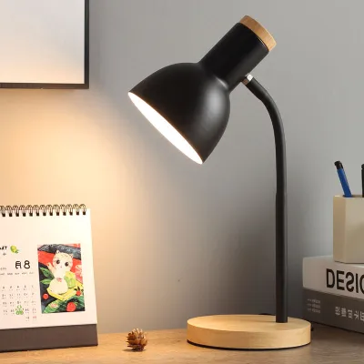 (Free bulb)Nordic modern wood art hose lamp led lamp for night use bedside lamp student self-study lamp bedroom table lamp