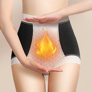 De Velvet Panties Women Grinding Hair Without Traces Of Self-Heating Warm Uterus Warm Buttocks Padded And Thickened High-Waisted Powerful Collection Of Small Belly Shorts保暖内裤