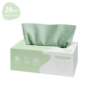 20PCS Reusable Microfiber Cleaning Cloth Disposable Kitchen Wipes Kain Lap Dapur Serap Air Minyak Basah Kering 20x20cm