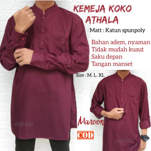 Kemeja Koko Dewasa Tangan Panjang Bahan Spun poly Size M L XL