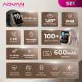 ADVAN Smartwatch SE1 Ai Voice Assistant 100+ Sport Mode IPS 1.83" Bluetooth Call Waterproof IP68 Jam Tangan Pintar. 