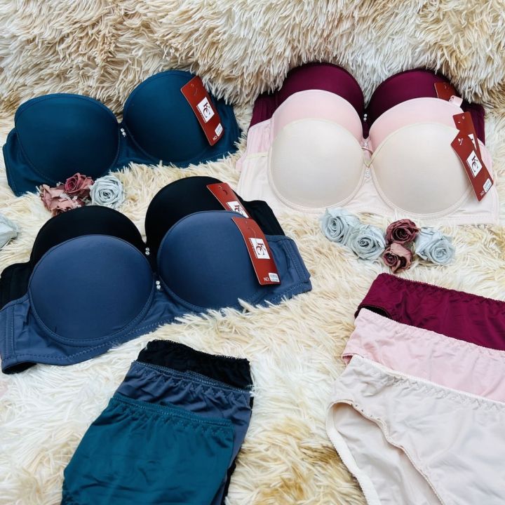 LX♥SAVER 】COD Ladies Sexy Push Up Ice Silk Bra Panties Set (BRA PANTY  TERNO) EM1053