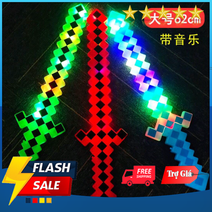 (FREE SHIP) Bộ đồ chơi trẻ em kiếm phát sáng Minecraft - Đồ chơi mine ...