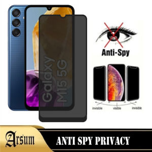 Tempered Glass Layar Privacy SAMSUNG M15 5G Terbaru Anti Gores Kaca Spy Full Cover Layar Ponsel