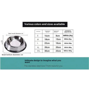 Stainless Steel Pet Bowl Dog Bowl Non-slip Travel Feeding Food Water Feeding Dish Cat Bowl Dog Bowl Cat Basin Dog Basin