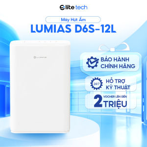 Máy Hút Ẩm Thông Minh Lumias D6S-12L | Hút Ẩm 12L/Ngày Lọc Ion Bạc Hẹn Giờ Phòng 25m² tốn ít điện