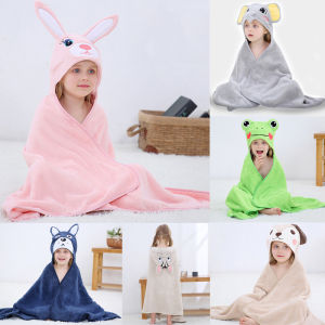 ผ้าเช็ตตัวสัตว์การ์ตูนน่ารักกบช้างกระต่ายเสื้อคลุมผ้าขนหนูห่อตัวเด็กพร้อมฮู้ดสําหรับเด็กชุดคลุมอาบน้ําเด็กชุดนอน Boy และสาว Washcloths