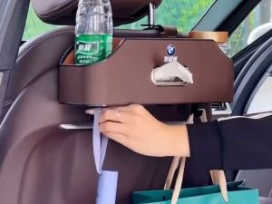 Richy กล่องทิชชู่ กล่องใส่แก้วน้ำในรถ แขวนหลังเบาะ ใช้ได้กับรถยนต์ทุกรุ่น