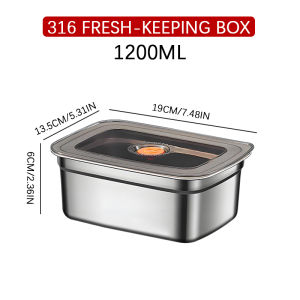 304 stainless steel square lid fresh-keeping box with high temperature resistance and anti explosion sealing box portable lunch box with handle