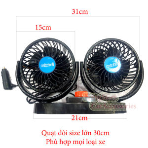 Quạt lồng đôi xe tải 12v-24v chính hãng Mitchell cực bềncực êmgió cực mát