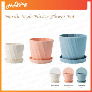 Plastic Flower Pot with Saucer Tray (Pasu Bunga Plastik Dengan Piring)