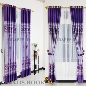 Gorden blackout import mewah minimalis model smokring ukuran lebar 130 cm tinggi 230 cm