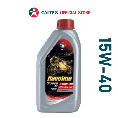 CALTEX Havoline Super 4T 15W40 SL / JASO MA2 (1 Liter) - Mineral Engine Oil for Motorcycle