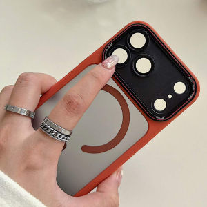 Luxury Matte Bumper Magnetic Clear Case For iPhone 15 14 13 12 Pro Max For Wireless Charge Full Lens Protection Cover h260630