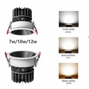 LOPU Lõm Đèn âm trần LED Tròn Đèn chiếu điểm Đèn trần Bền 220V Đèn âm trần Nhà