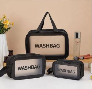 กระเป๋าเก็บเครื่องสำอางค์ PVC มีซิป โปร่งใส  เหมาะสำหรับเดินทาง ใส่ของใช้ส่วนตัวต่างๆ(1ชิ้น)