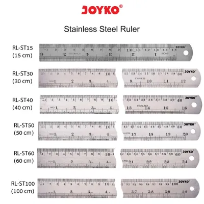 JOYKO Penggaris Besi Stainless Steel 30cm 40cm 50cm 60cm Ruller