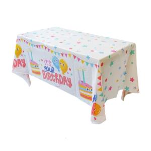 Disposable Birthday Party Tablecloth Plastic Table Protectors Easy to Clean Waterproofs Birthday Party Decoration