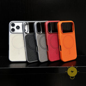 For iPhone 17 Pro Max Case Magnetic TPU Leather Texture PU Phone Case For 16 15 14 13 Cover Aesthetic Korean Cute