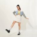 Pakepakaii - Jacket Wanita Jelly Varsity Crop Jacket. 